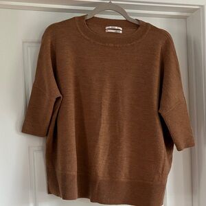 Anthropologie Camel Brown Knit Sweater